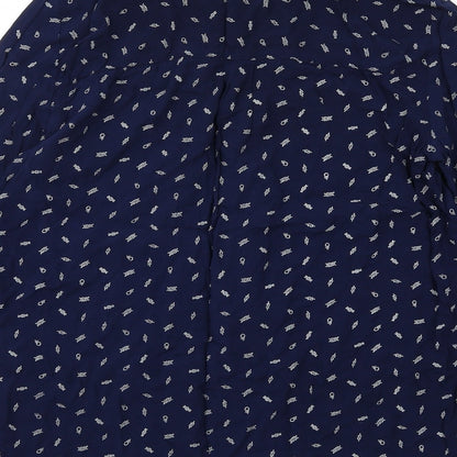 Womens UK Size M Pull&Bear Blue Basic Button-Up