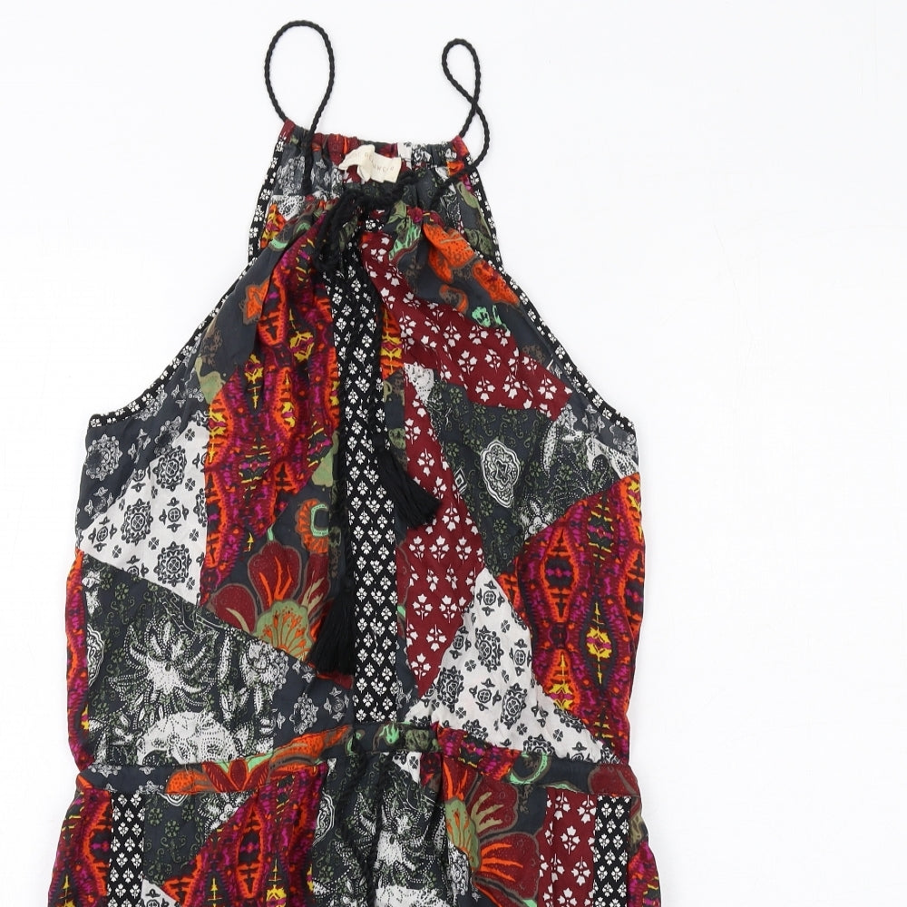 NEXT Womens Multicoloured Geometric Viscose A-Line Size 10 Round Neck Pullover