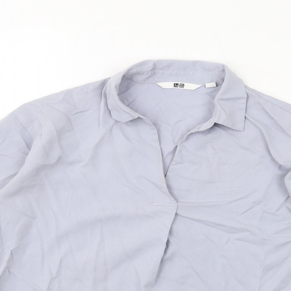 Womens UK Size XS Uniqlo Blue Basic Blouse