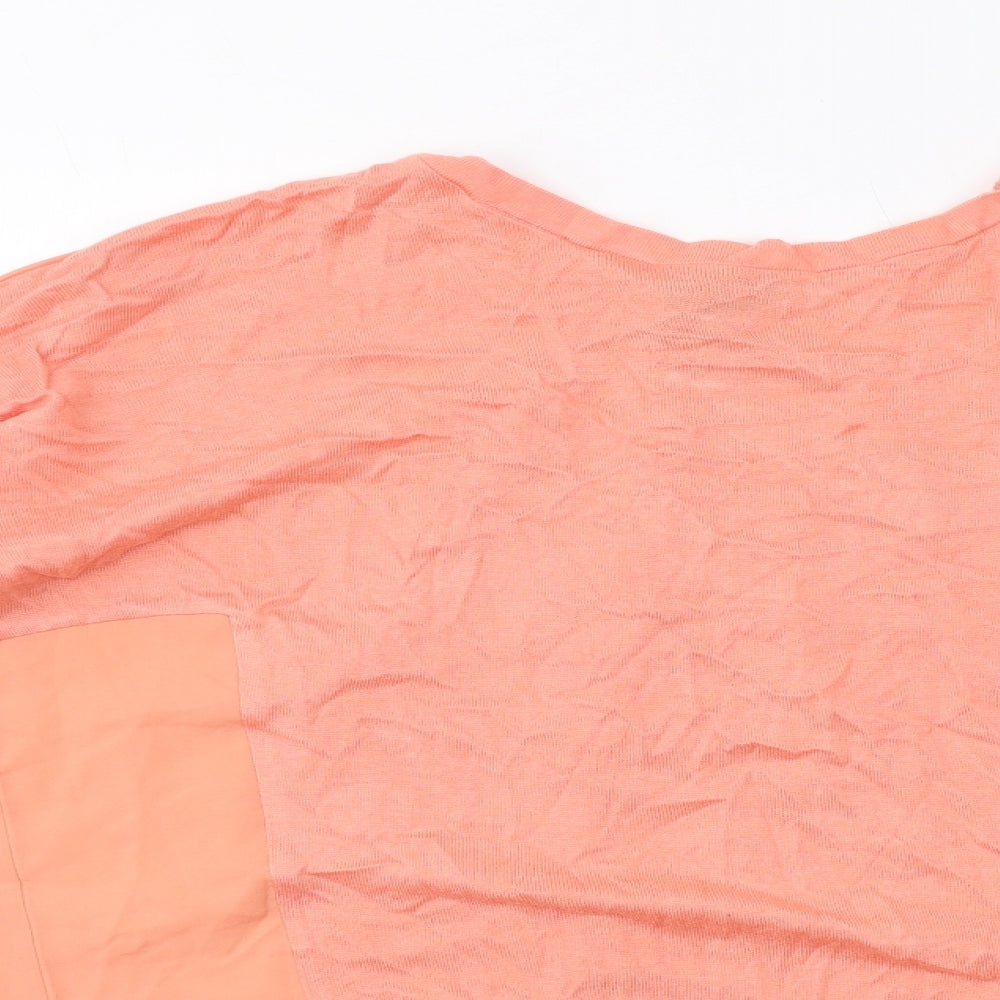 A&G Womens Pink Cotton Basic Blouse Size 12 Round Neck