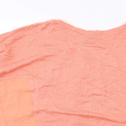 A&G Womens Pink Cotton Basic Blouse Size 12 Round Neck