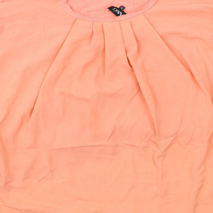 A&G Womens Pink Cotton Basic Blouse Size 12 Round Neck