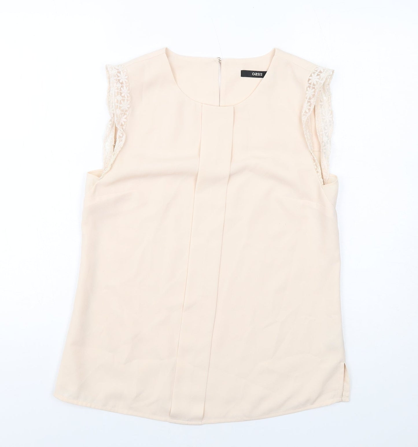 Womens UK Size 10 Oasis Beige Basic Blouse