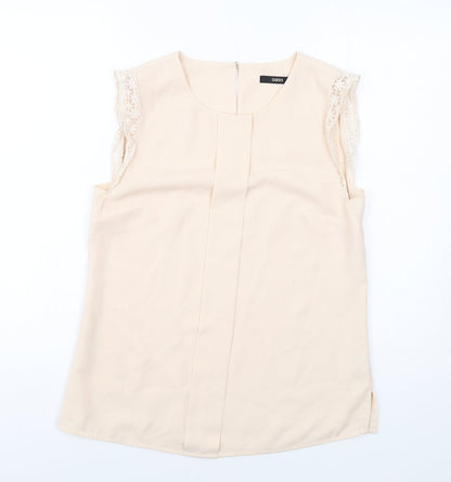 Womens UK Size 10 Oasis Beige Basic Blouse