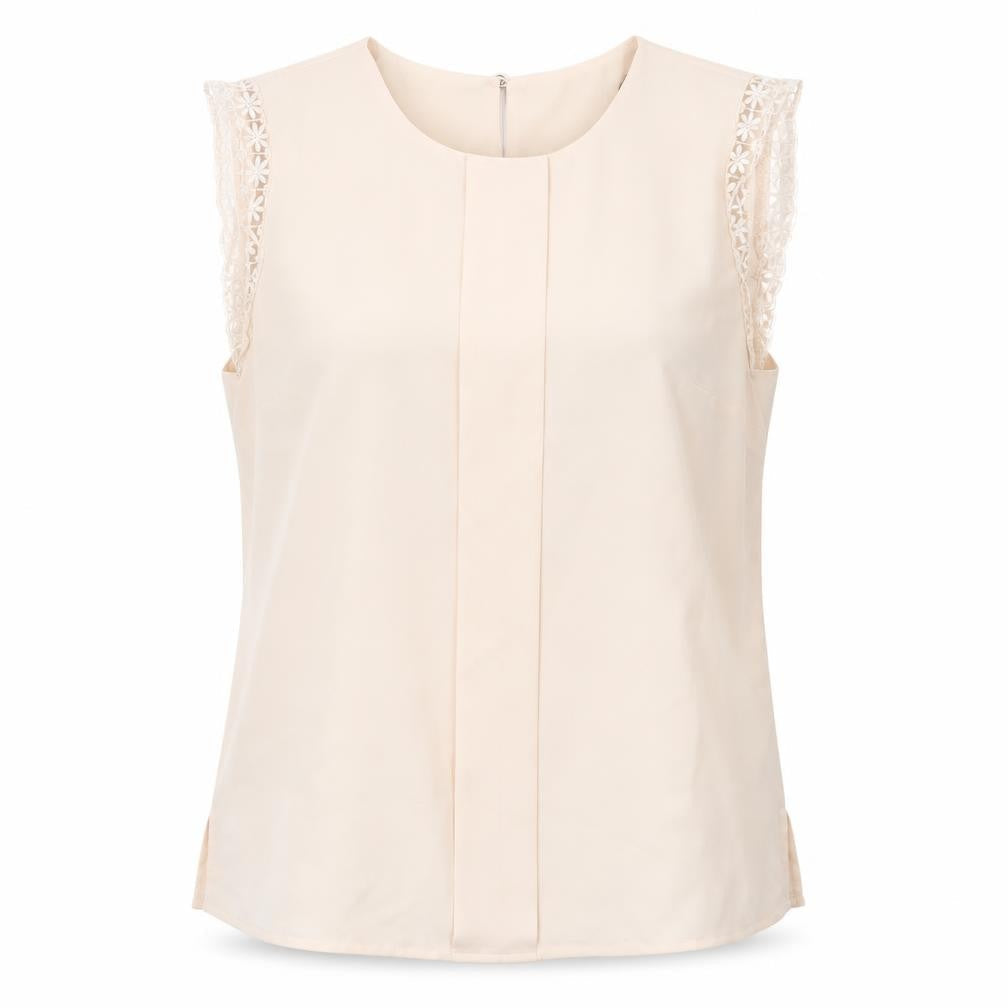 Womens UK Size 10 Oasis Beige Basic Blouse