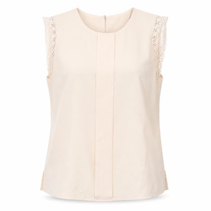 Womens UK Size 10 Oasis Beige Basic Blouse