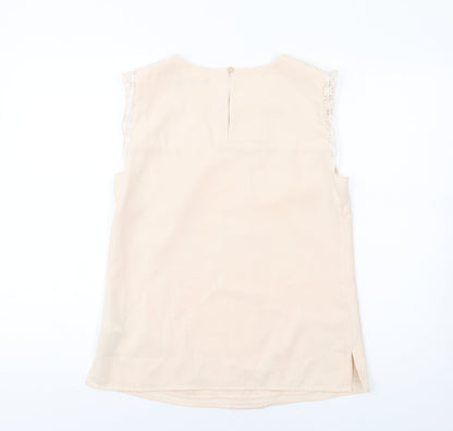 Womens UK Size 10 Oasis Beige Basic Blouse