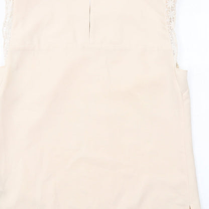 Womens UK Size 10 Oasis Beige Basic Blouse