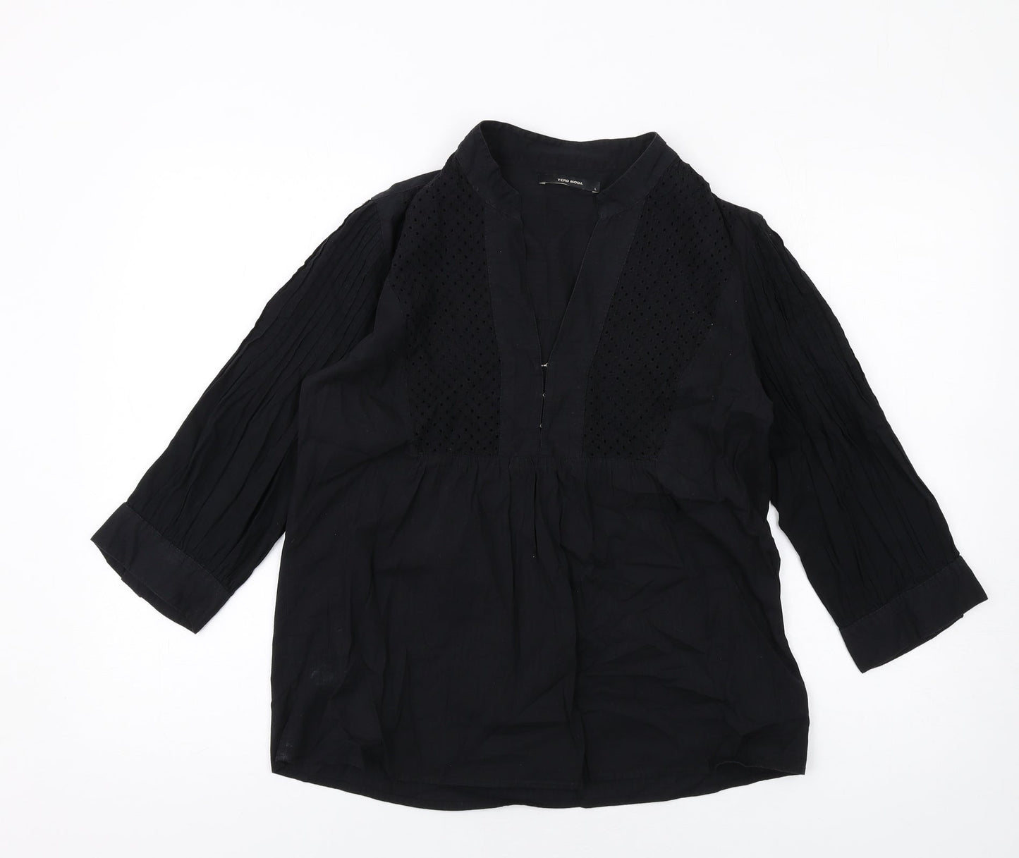Womens UK Size L VERO MODA Black Basic Blouse