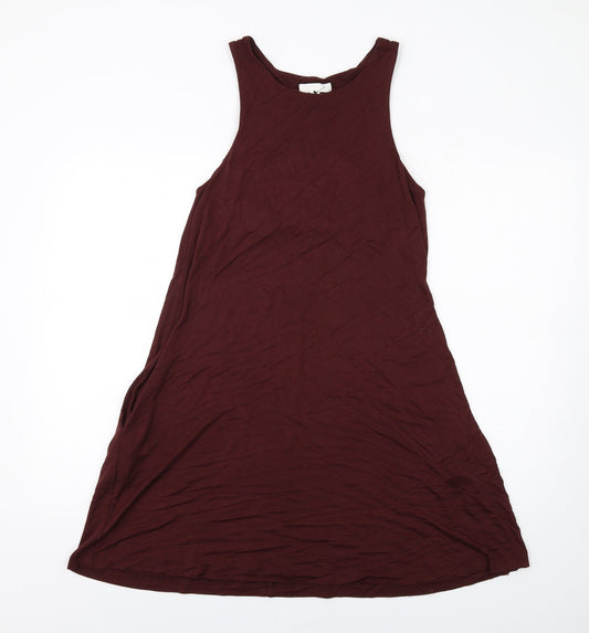 H&M Womens Brown Viscose Tank Dress Size XS Round Neck Pullover