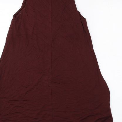 H&M Womens Brown Viscose Tank Dress Size XS Round Neck Pullover
