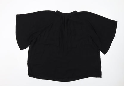 Womens UK Size L H&M Black Basic Blouse