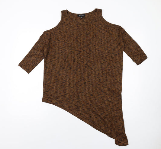 Womens UK Size 10 New Look Brown Basic T-Shirt