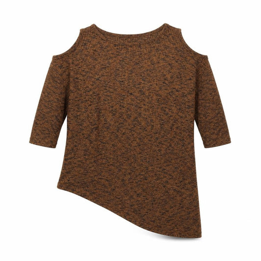 Womens UK Size 10 New Look Brown Basic T-Shirt