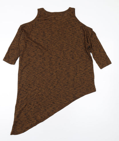 Womens UK Size 10 New Look Brown Basic T-Shirt