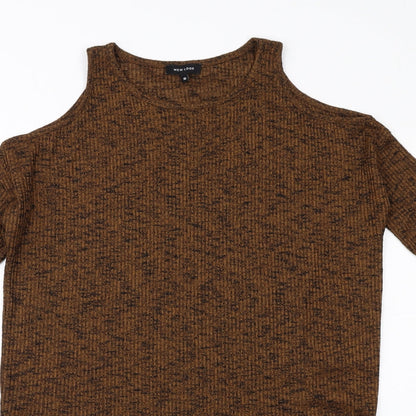 Womens UK Size 10 New Look Brown Basic T-Shirt