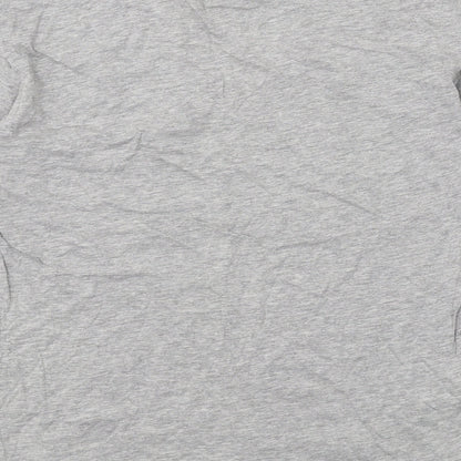 Mango Womens Grey Cotton Basic T-Shirt Size M V-Neck
