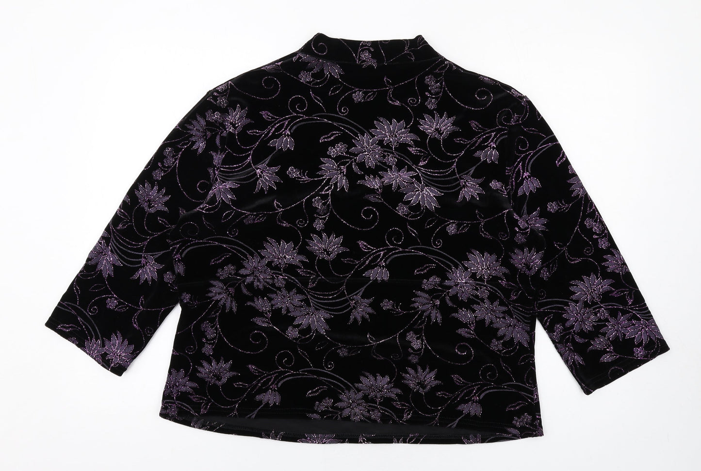 Womens UK Size XL Roman Black Basic T-Shirt