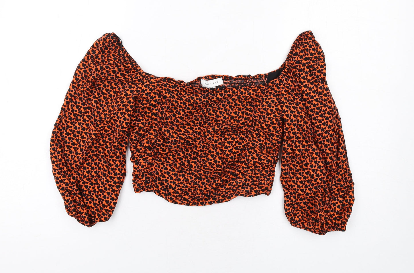 Womens UK Size 6 Topshop Orange Basic T-Shirt