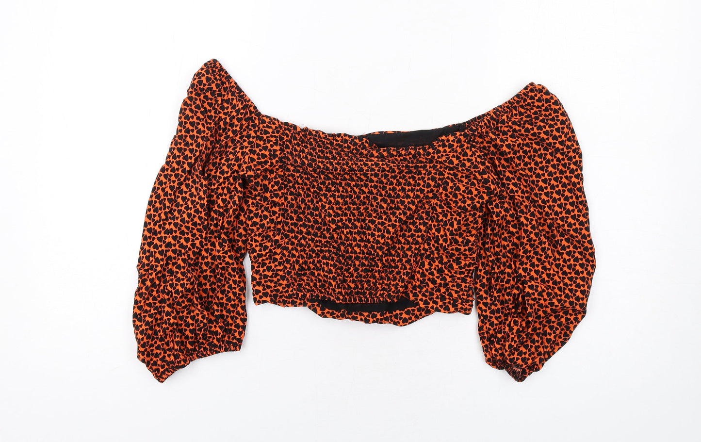 Womens UK Size 6 Topshop Orange Basic T-Shirt