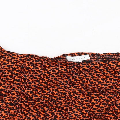 Womens UK Size 6 Topshop Orange Basic T-Shirt