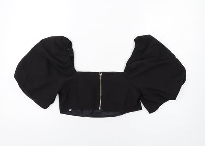 Womens UK Size 12 New Look Black Basic Blouse