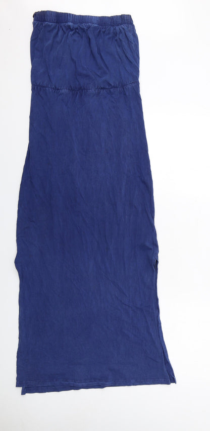 NEXT Womens Blue Cotton Maxi Size 8 Square Neck Pullover