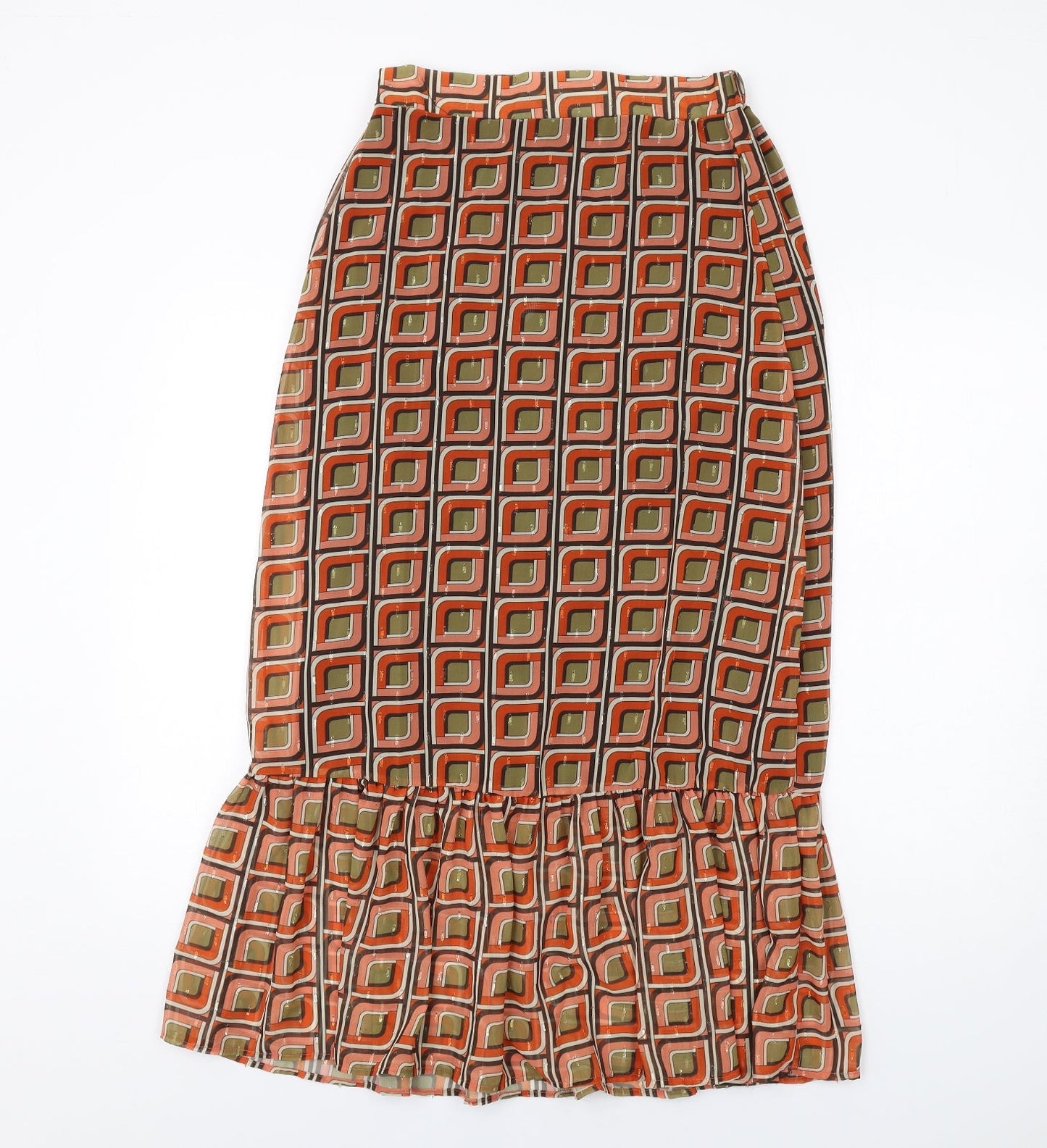 NEXT Womens Multicoloured Geometric Polyester Trumpet Skirt Size 6