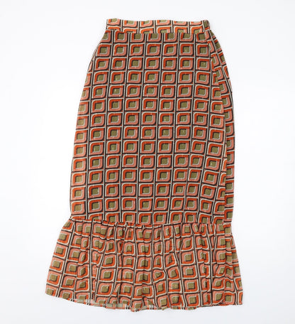 NEXT Womens Multicoloured Geometric Polyester Trumpet Skirt Size 6