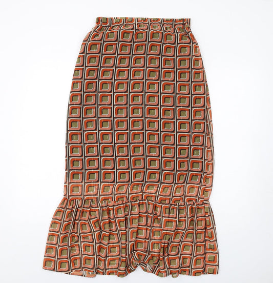 NEXT Womens Multicoloured Geometric Polyester Trumpet Skirt Size 6
