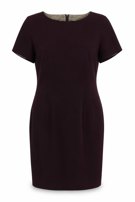 J. Taylor Womens Purple Viscose Pencil Dress Size 12 Boat Neck Zip