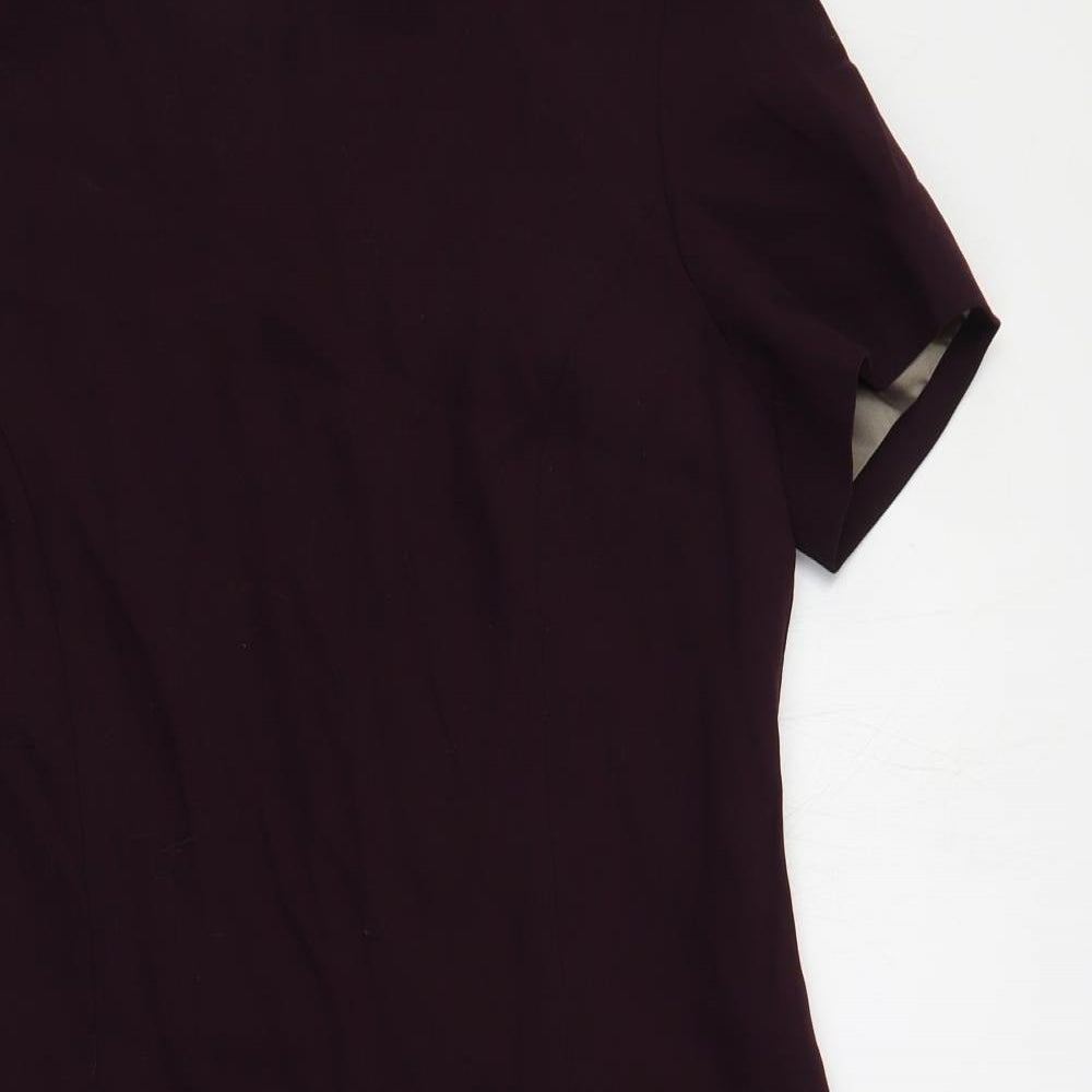 J. Taylor Womens Purple Viscose Pencil Dress Size 12 Boat Neck Zip