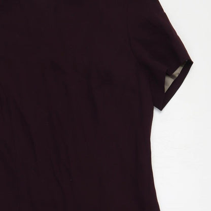 J. Taylor Womens Purple Viscose Pencil Dress Size 12 Boat Neck Zip
