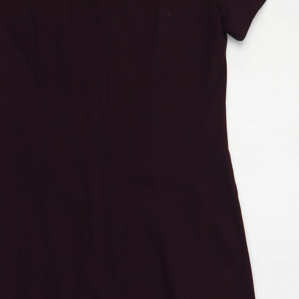J. Taylor Womens Purple Viscose Pencil Dress Size 12 Boat Neck Zip