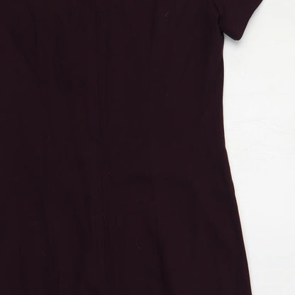 J. Taylor Womens Purple Viscose Pencil Dress Size 12 Boat Neck Zip