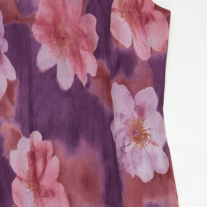 Moonlight Womens Purple Floral Polyester Pencil Dress Size 12 Round Neck Zip