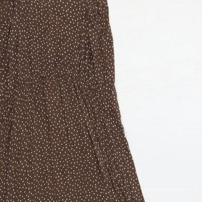 NEXT Womens Brown Polka Dot Viscose Tank Dress Size 6 Scoop Neck Pullover