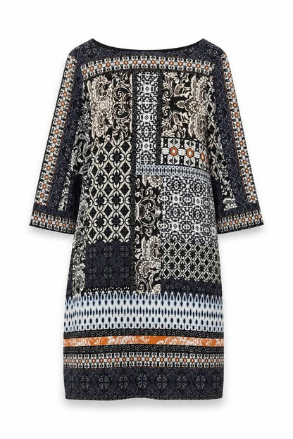 Wallis Womens Multicoloured Paisley Polyester Shift Size XS Boat Neck Pullover