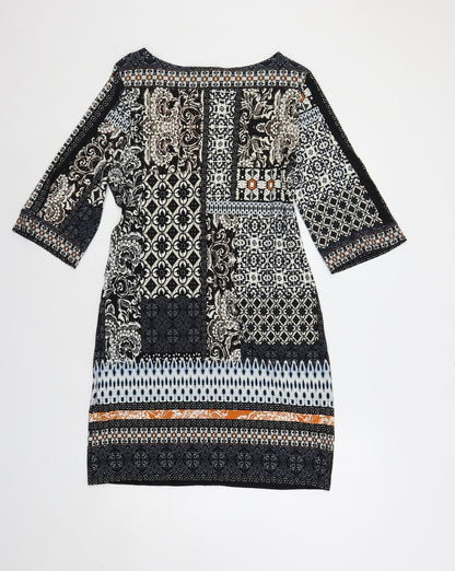 Wallis Womens Multicoloured Paisley Polyester Shift Size XS Boat Neck Pullover