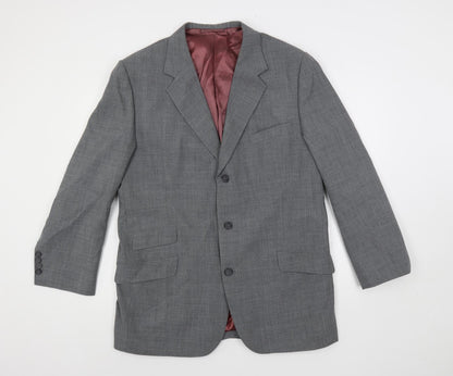 Raja Mens Grey Polyester Jacket Suit Jacket Size 40 Regular