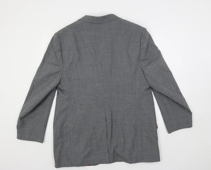 Raja Mens Grey Polyester Jacket Suit Jacket Size 40 Regular