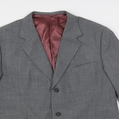 Raja Mens Grey Polyester Jacket Suit Jacket Size 40 Regular