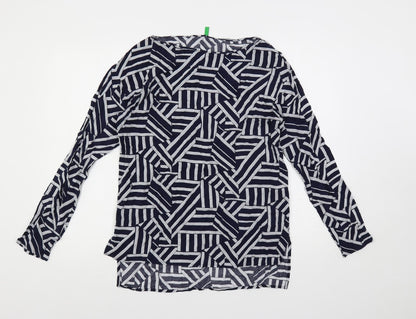 Womens UK Size S United Colors of Benetton Blue Basic Blouse