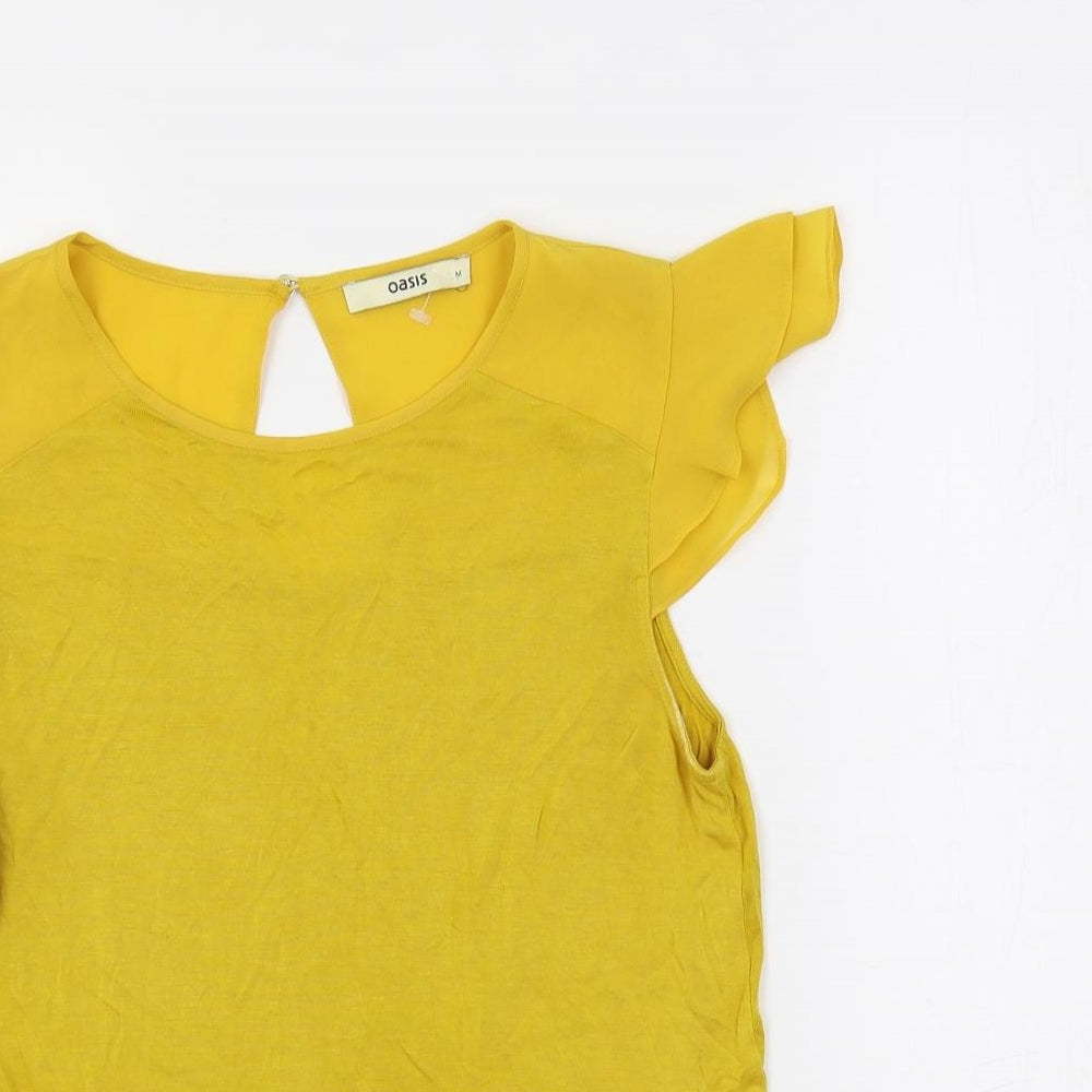 Womens UK Size M Oasis Yellow Basic Blouse