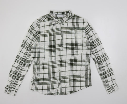 Womens UK Size XL ASOS White Basic Button-Up