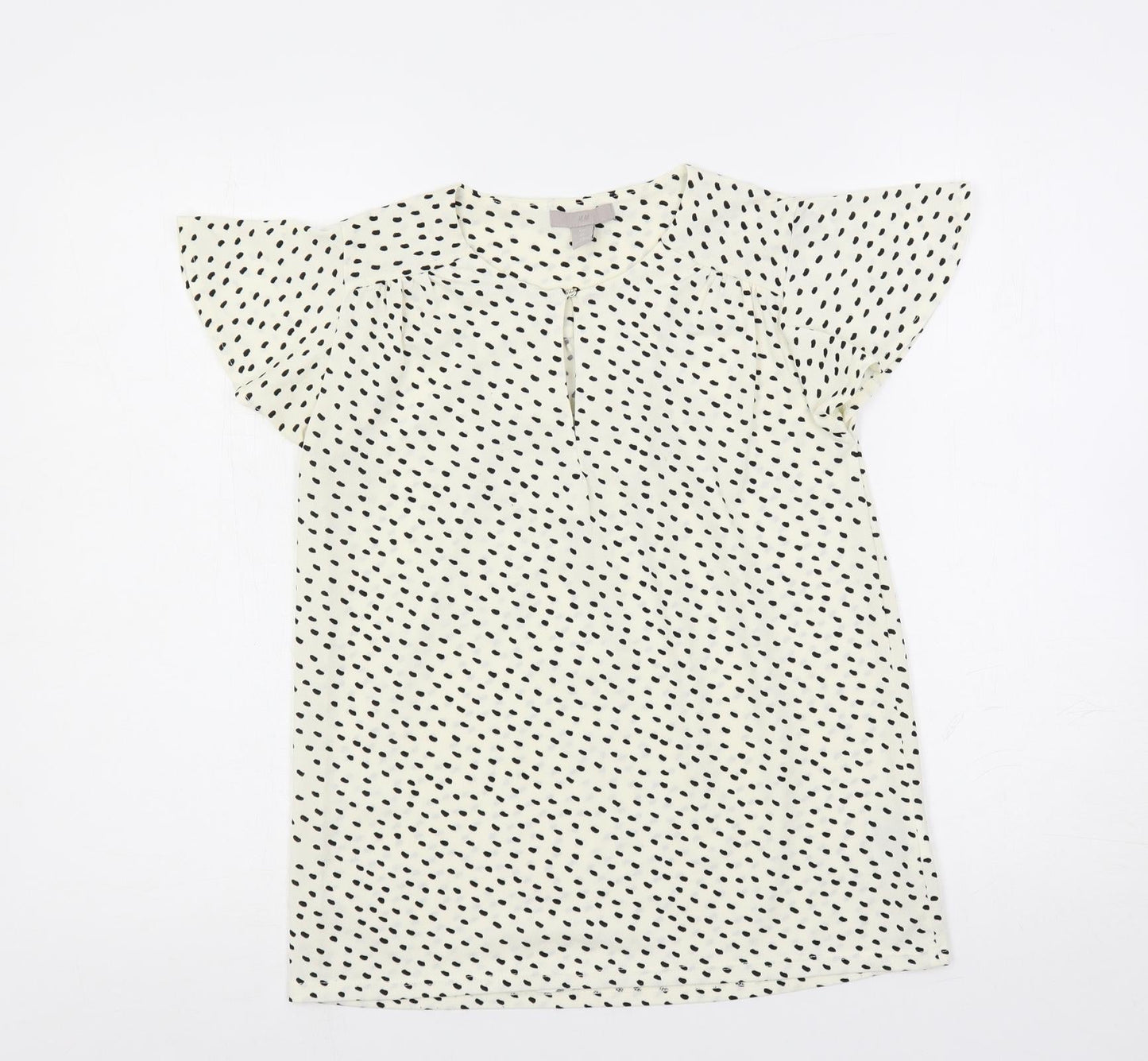 Womens UK Size XS H&M Ivory Basic Blouse