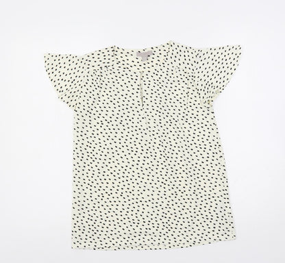 Womens UK Size XS H&M Ivory Basic Blouse