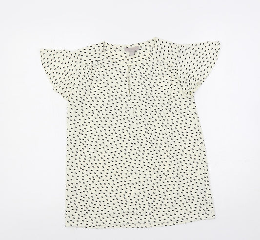 Womens UK Size XS H&M Ivory Basic Blouse