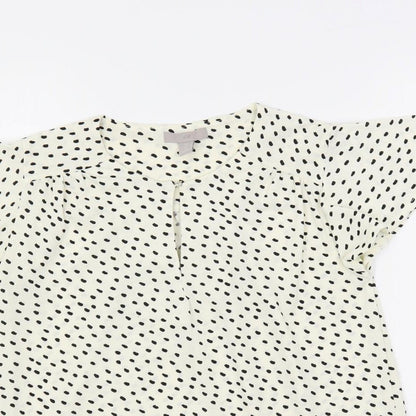 Womens UK Size XS H&M Ivory Basic Blouse