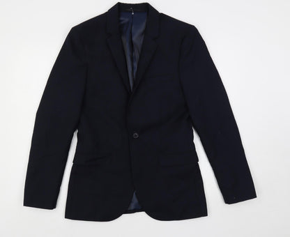 Mens UK Size 36 Topman Regular Blue Suit Jacket